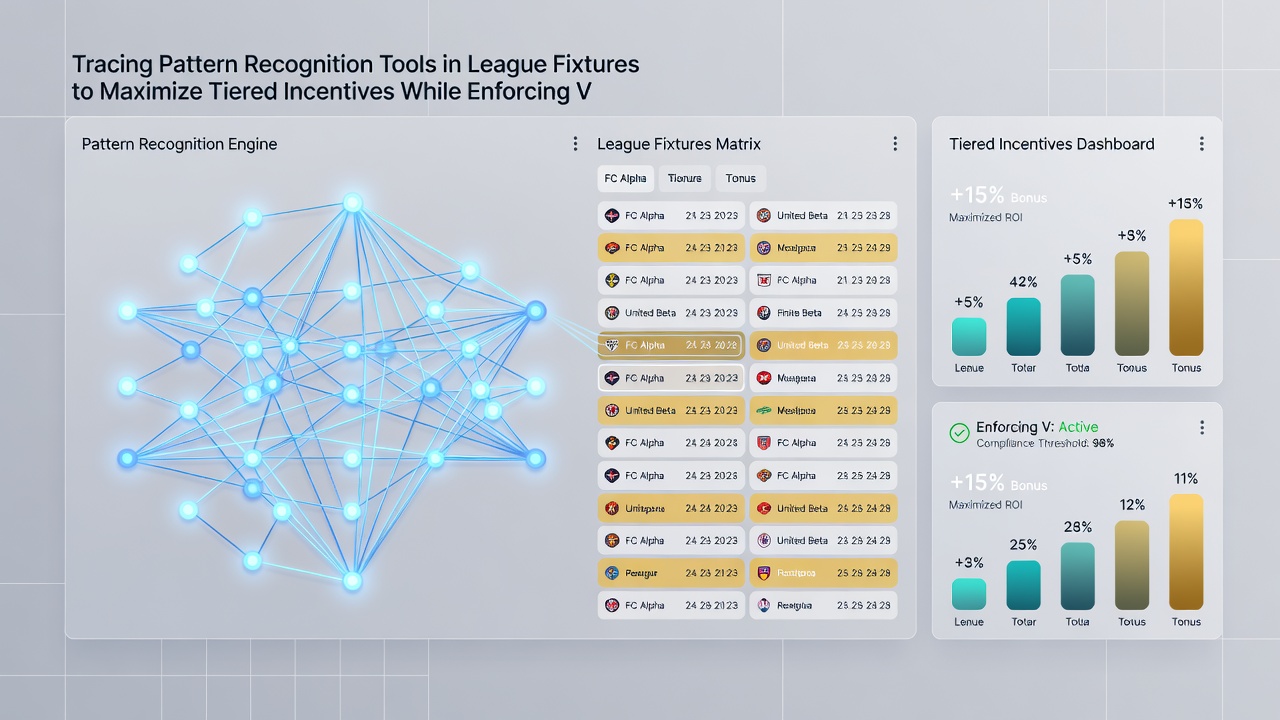 Dashboard interface displaying league fixture patterns alongside tier progress bars and active deposit cap meters